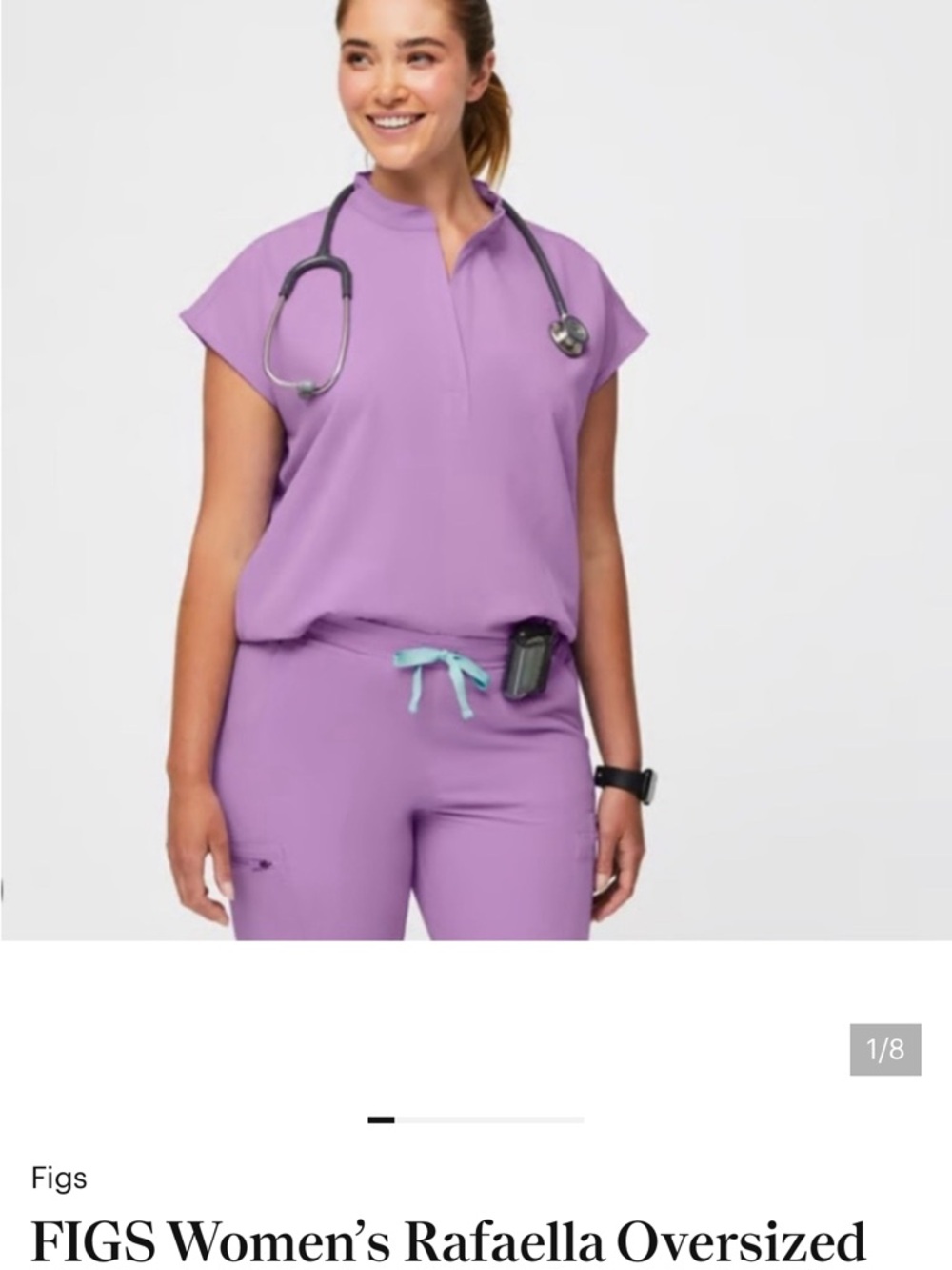 Figs Lilac Dawn (Lavander) Rafaella Oversized Scrub Top XXS